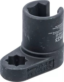 Oxygen Sensor Socket angled 12.5 mm (1/2") double 4-point Drive 22 mm 11 mm slot
