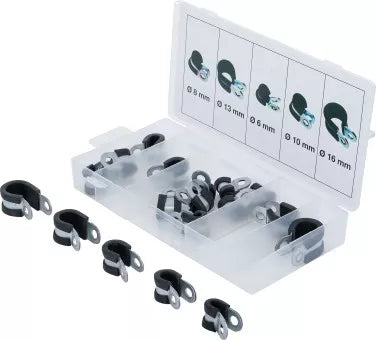 Hose Clamp Assortment, rubberized Ø 6 - 16 mm 18 pcs.