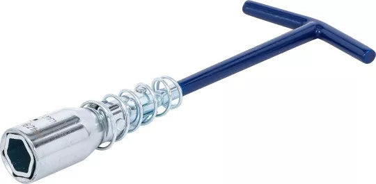 Spark Plug Wrench with T-Handle, Joint Spring Hexagon 16 mm / 21 mm