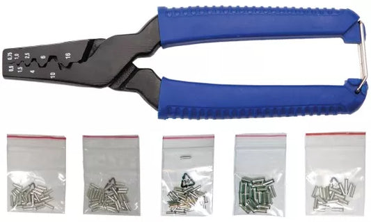Crimping Tool for Cable End Sleeves incl. 150 Cable Terminals 175 mm