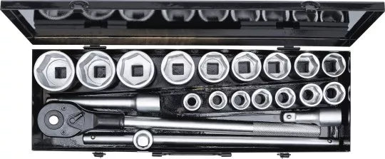 Socket Set 20 mm (3/4") Drive 19-50 mm 20 pcs.