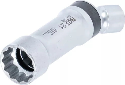 Spark Plug Socket, 12-point, with Retaining Spring 10 mm (3/8") Drive 21 mm