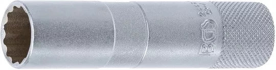 Spark Plug Socket with Rubber mount, 12-point, long 10 mm (3/8") 16 mm