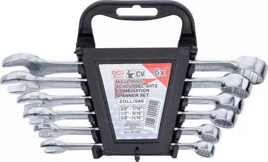 Combination Spanner Set Inch Sizes 3/8" - 11/16" 6 pcs.