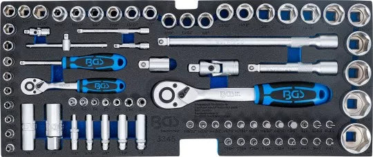 Foam Tray for BGS 3312: Socket Set 6.3 mm (1/4") / 12.5 mm (1/2") Inch Sizes 78 pcs.