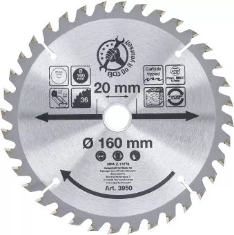 Carbide Tipped Circular Saw Blade Ø 160 x 20 x 2.4 mm 36 teeth