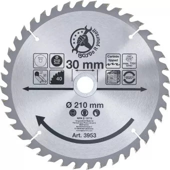 Carbide Tipped Circular Saw Blade Ø 210 x 30 x 2.6 mm 40 teeth