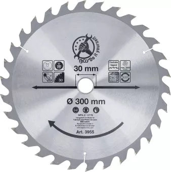 Carbide Tipped Circular Saw Blade Ø 300 x 30 x 3.2 mm 30 teeth