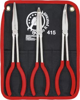 Long Nose Pliers Set straight / bent 260 - 285 mm 3 pcs.