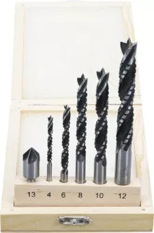 Wood Crown and Milling Drill Set 4 - 12 mm 6 pcs.