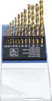 HSS Twist Drill Set titanium nitrated 1.5 - 6.5 mm 13 pcs.
