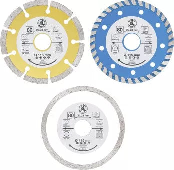 Diamond Disc Set Drill Hole Ø 20 mm Ø 115 mm 3 pcs.