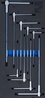 Tool Tray 1/3: Screwdriver Set with Sliding T-Handle T-Star (for Torx) T10 - T50 9 pcs.