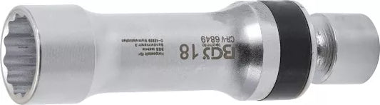 Spark Plug Socket, 12-point, with Retaining Spring 10 mm (3/8") Drive 18 mm