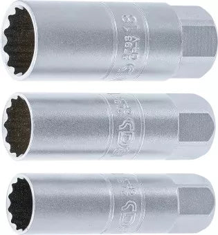 Spark Plug Socket Set 12-Point 10 mm (3/8") Drive 14 - 16 - 18 mm 3 pcs.