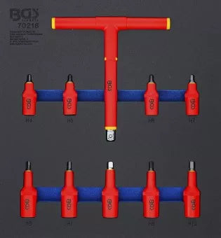Tool Tray 2/3: VDE Bit Socket Set 10 mm (3/8") / 12.5 mm (1/2") Drive Internal Hexagon 4 - 10 mm 10 pcs.
