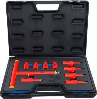 VDE Bit Socket Set 10 mm (3/8") / 12.5 mm (1/2") Drive |Internal Hexagon 4 - 10 mm 10 pcs.