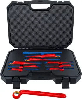 VDE Single End Ring Spanner Set deep offset ends 10 - 24 mm 9 pcs.