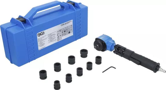 Air Impact Wrench angled and Impact Socket Set 12.5 mm (1/2") 650 Nm 10 pcs.