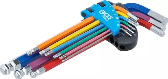 L-Type Wrench Set Multicolour internal Hexagon, internal Hexagon with Ball Head 1.5 - 10 mm 9 pcs.