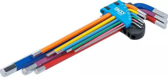 L-Type Wrench Set Multicolour extra long internal Hexagon 1.5 - 10 mm 9 pcs.