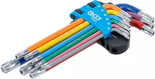 L-Type Wrench Set Multicolour T-Star tamperproof (for Torx) T10 - T50 9 pcs.