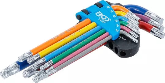 L-Type Wrench Set Multicolour T-Star (for Torx) with Ball Head T10 - T50 9 pcs.