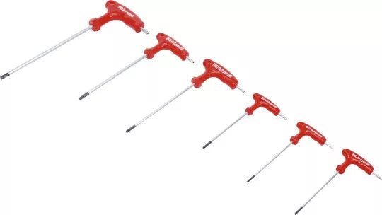 T-Handle L-Type Wrench Set T-Star tamperproof (for Torx) T10 - T40 6 pcs.