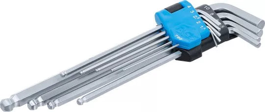 L-Type Wrench Set extra long internal Hexagon / internal Hexagon with Ball Head 1.5 - 10 mm 9 pcs.