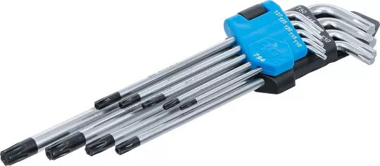 L-Type Wrench Set extra long T-Star tamperproof (for Torx) T10 - T50 9 pcs.
