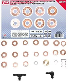 Injector Copper Ring Assortment 551 pcs.