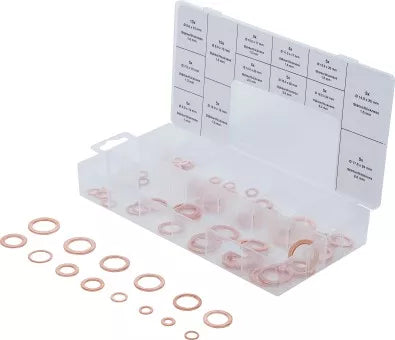 Seal Ring Assortment Copper Metric for Oil Drain Plugs 75 pcs.