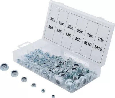 Hexagon Nut Assortment Self-Locking 146 pcs.