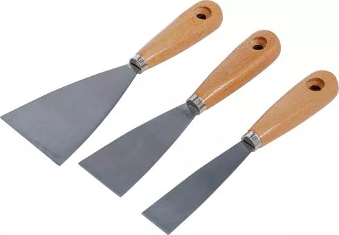 Putty Knife Set Wooden Handle 30 / 50 / 80 mm 3 pcs.