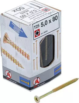 Multi-Purpose Screws T-Star (for Torx) T25 5.0 x 80 mm 50 pcs.