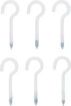 Screw Hook Assortment white plastic-coated 60 mm 6 pcs.