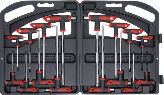 T-Handle Screwdriver Set internal Hexagon / T-Star (for Torx) 16 pcs.