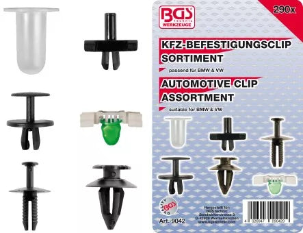 Automotive Clip Assortment for BMW, VW 290 pcs.