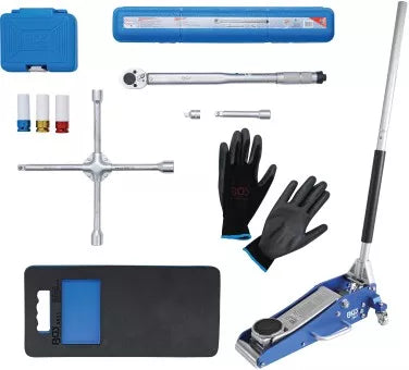 Tire Change Service Set with Floor Jack 1.5 t 10 pcs.