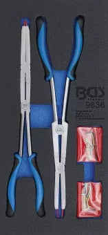 Tool Tray 1/3: Double-Joint Circlip Pliers Set Exchangeable Tips 345 mm