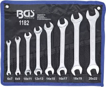 Double Open End Spanner Set 6 x 7 - 20 x 22 mm 8 pcs.