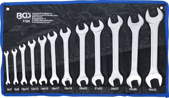 Double Open End Spanner Set 6 x 7 - 30 x 32 mm 12 pcs.