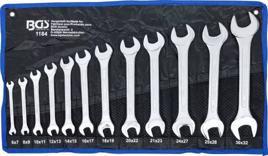 Double Open End Spanner Set 6 x 7 - 30 x 32 mm 12 pcs.