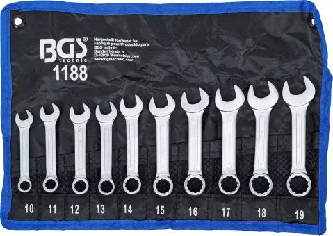 Combination Spanner Set extra short 10 - 19 mm 10 pcs.