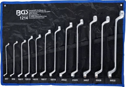 Double Ring Spanner Set offset 6 x 7 - 30 x 32 mm 12 pcs.