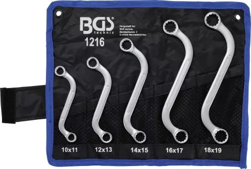 Double Ring Spanner Set S-Type 10 x 11 - 18 x 19 mm 5 pcs.