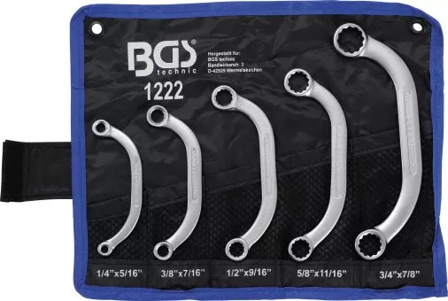 Obstruction Ring Spanner Set Inch Sizes 1/4" - 7/8" 5 pcs.