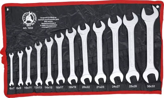 Double Open End Spanner Set 6 x 7 - 30 x 32 mm 12 pcs.