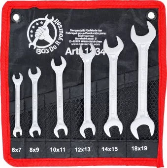 Double Open End Spanner Set 6 x 7 - 18 x 19 mm 6 pcs.