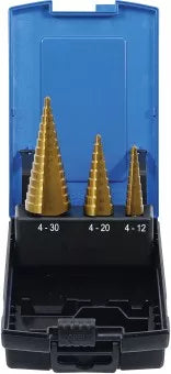 Step Drill Set titanium-nitrided Ø 4 - 30 mm 3 pcs.